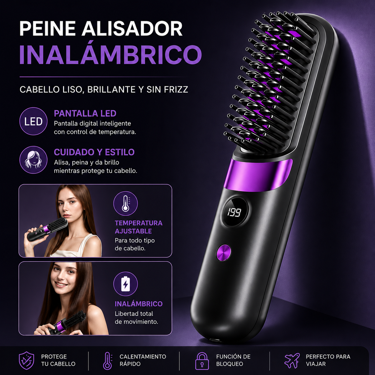 Alisador Inalámbrico digital LissGlow Pro